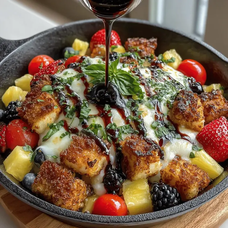 Die Fruchtige Fiesta Hähnchen-Pfanne ist ein wahres Fest für die Sinne. Dieses Rezept vereint die Aromen von saftigem Hähnchen und einer bunten Mischung aus frischen Früchten, die zusammen ein köstliches und gesundes Gericht ergeben. Ob für ein schnelles Abendessen nach einem langen Tag oder für ein geselliges Beisammensein mit Freunden – dieses Gericht bringt Freude und Farbe auf den Tisch.