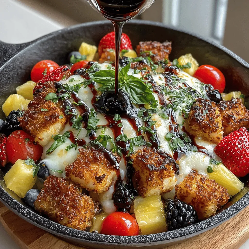 Die Fruchtige Fiesta Hähnchen-Pfanne ist ein wahres Fest für die Sinne. Dieses Rezept vereint die Aromen von saftigem Hähnchen und einer bunten Mischung aus frischen Früchten, die zusammen ein köstliches und gesundes Gericht ergeben. Ob für ein schnelles Abendessen nach einem langen Tag oder für ein geselliges Beisammensein mit Freunden – dieses Gericht bringt Freude und Farbe auf den Tisch.