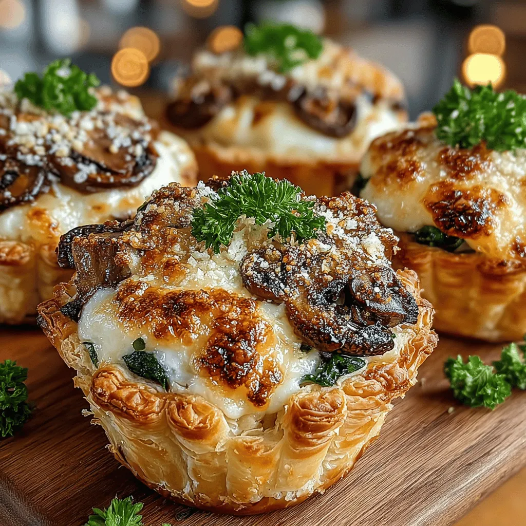 Die Mini Spinach & Mushroom Melt Cups sind eine köstliche und vielseitige Vorspeise, die sowohl bei festlichen Anlässen als auch bei gemütlichen Abenden zu Hause begeistert. Diese kleinen Leckerbissen kombinieren die Aromen von frischem Spinat und zarten Champignons mit einer cremigen Käsemischung, die in knusprigen Filoteigbechern serviert wird. Ob für eine Party, einen Brunch oder einfach als Snack – diese Mini-Melts sind immer ein Hit!