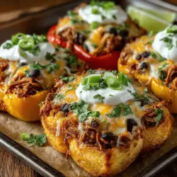 Willkommen in der Welt der köstlichen Snacks! Heute präsentieren wir Ihnen ein Rezept für Mini Paprika Hähnchen Nacho Häppchen, das nicht nur einfach zuzubereiten ist, sondern auch ein echter Hingucker auf jeder Party oder beim gemütlichen Abendessen ist. Diese Häppchen kombinieren die knackige Frische von Mini-Paprika mit einer herzhaften Füllung aus zartem Hähnchen, würzigem Käse und einer bunten Mischung aus Bohnen und Mais. Perfekt für jeden, der auf der Suche nach einem leckeren, nahrhaften Snack ist, der sowohl Kinder als auch Erwachsene begeistert.