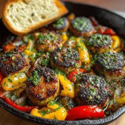 Wenn Sie auf der Suche nach einem schnellen und schmackhaften Snack sind, der sowohl bei Partys als auch bei gemütlichen Abendessen ankommt, dann sind die Sizzlin' Mini Würstchen und Paprika-Pfannensnacks genau das Richtige für Sie. Dieses Rezept vereint die herzhaften Aromen von Mini-Würstchen mit der Süße und Frische von Paprika und Zwiebeln, sodass es eine wahre Gaumenfreude ist, die einfach zu machen und äußerst vielseitig ist. Egal, ob Sie eine Feier veranstalten oder einfach nur einen gemütlichen Abend zu Hause genießen möchten, diese Pfannensnacks sind perfekt, um Ihre Gäste zu beeindrucken oder sich selbst zu verwöhnen.