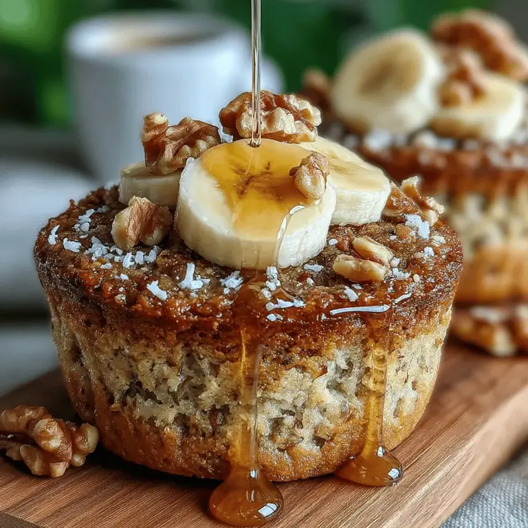 Willkommen zu einem Rezept, das nicht nur köstlich, sondern auch nahrhaft ist: die Banana Nuss Bliss Gebackenen Haferbecher. Diese kleinen, aber feinen Haferbecher sind perfekt für ein schnelles Frühstück, einen gesunden Snack oder sogar ein leichtes Dessert. Sie kombinieren die natürliche Süße von Bananen mit dem reichhaltigen Geschmack von Walnüssen und Hafer, was sie zu einer idealen Wahl für alle macht, die eine gesunde Ernährung schätzen, ohne auf den Geschmack verzichten zu wollen.