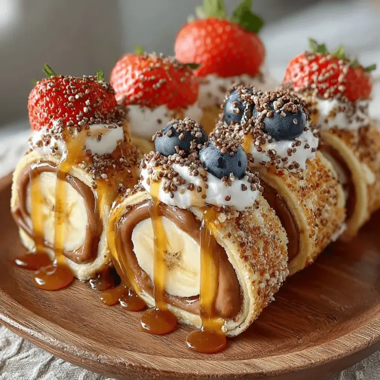 Erdnussbutter-Bananen-Sushi-Rollen sind eine köstliche und kreative Art, gesunde Zutaten in eine spaßige Form zu bringen. Dieses Rezept vereint die cremige Textur von Erdnussbutter, die Süße reifer Bananen und die Vielseitigkeit von Tortillas zu einem Snack, der sowohl Kinder als auch Erwachsene begeistert. Egal, ob als schneller Snack für zwischendurch, als gesundes Frühstück oder als frisches Dessert – diese Rollen sind eine wunderbare Option, die sich einfach zubereiten lässt.