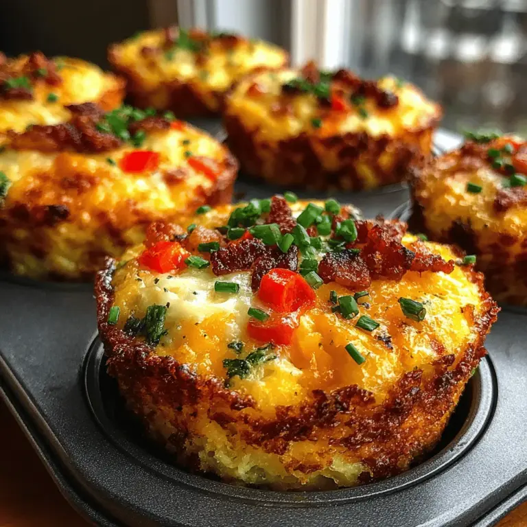 Die Frittata hat ihre Wurzeln in Italien und ist ein beliebtes Gericht, das traditionell aus Eiern und verschiedenen Zutaten wie Gemüse, Käse oder Fleisch zubereitet wird. Sie ist eine Art Omelett, das jedoch nicht gefaltet, sondern im Ganzen gebacken wird, wodurch die Frittata eine besondere, fluffige Textur erhält. In den letzten Jahren haben sich Variationen wie die Mini-Frittata entwickelt, die sich hervorragend für das Servieren in Portionen eignen. Diese Mini-Frittata Hashbrown-Diskette nutzt die Vielseitigkeit der Frittata und kombiniert sie mit Hash Browns, um ein Gericht zu kreieren, das sowohl sättigend als auch lecker ist.