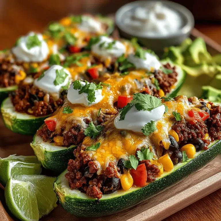 Willkommen zu einem aufregenden Rezept, das nicht nur lecker, sondern auch gesund ist: die Mini-Taco-Zucchini-Boote! Diese köstlichen kleinen Schalen aus Zucchini sind perfekt für ein schnelles Abendessen oder als kreative Vorspeise bei Ihrer nächsten Feier. Sie kombinieren die Aromen eines klassischen Tacos mit der Frische und Leichtigkeit von Zucchini. Immer beliebter in der modernen Küche, bringen diese Zucchini-Boote Farbe und Geschmack auf den Tisch, während sie gleichzeitig eine gesunde Alternative zu traditionellen Taco-Schalen bieten.