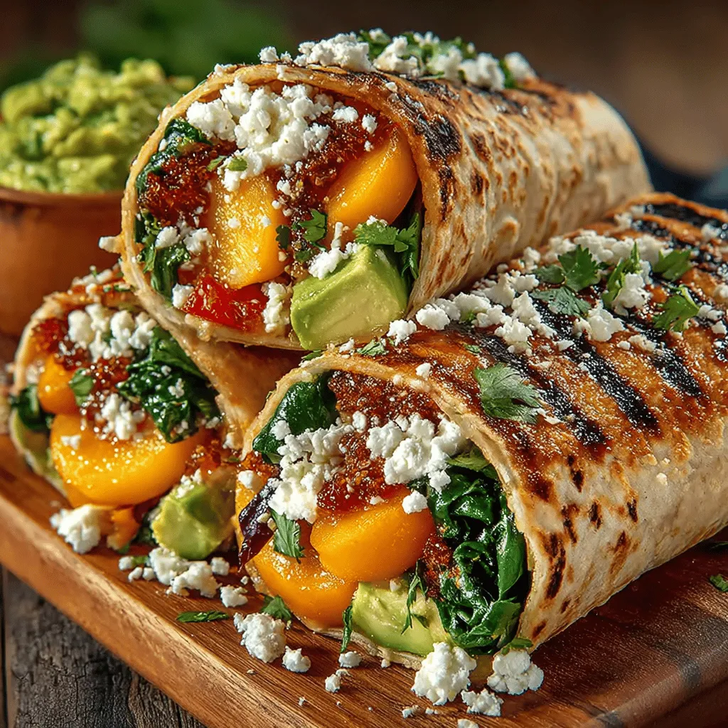 Süß-scharfe Pfirsichwraps