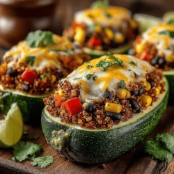 Zucchini-Boote sind eine kreative und gesunde Art, Gemüse in Ihre Mahlzeiten zu integrieren. Das Rezept für die Zesty Quinoa and Black Bean Stuffed Zucchini Boats vereint nahrhafte Zutaten und einen köstlichen Geschmack, der selbst die wählerischsten Esser begeistert. Die Kombination aus Quinoa, schwarzen Bohnen und frischem Gemüse macht dieses Gericht nicht nur bunt, sondern auch reich an Nährstoffen. In diesem Artikel erfahren Sie, wie Sie diese leckeren Zucchini-Boote zubereiten können, einschließlich der gesundheitlichen Vorteile der einzelnen Zutaten und Tipps für die Zubereitung.