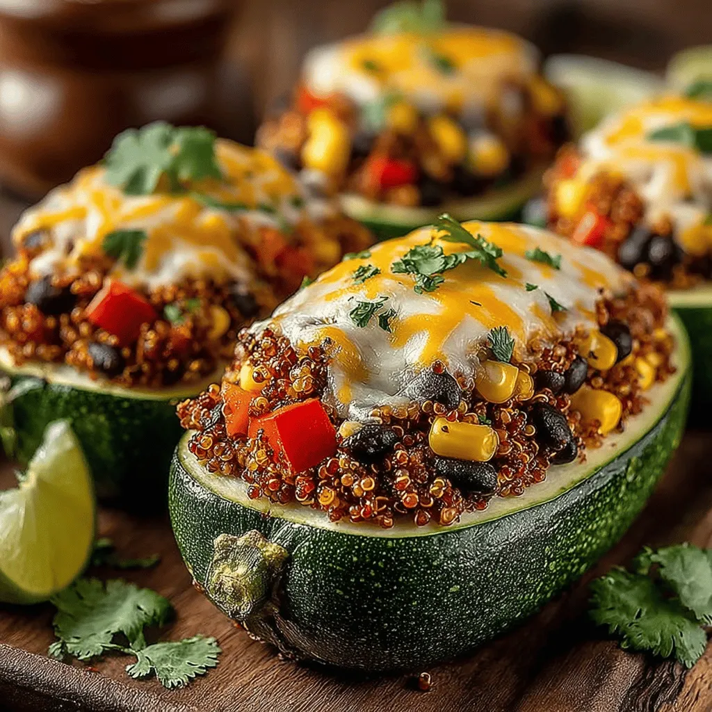 Zucchini-Boote sind eine kreative und gesunde Art, Gemüse in Ihre Mahlzeiten zu integrieren. Das Rezept für die Zesty Quinoa and Black Bean Stuffed Zucchini Boats vereint nahrhafte Zutaten und einen köstlichen Geschmack, der selbst die wählerischsten Esser begeistert. Die Kombination aus Quinoa, schwarzen Bohnen und frischem Gemüse macht dieses Gericht nicht nur bunt, sondern auch reich an Nährstoffen. In diesem Artikel erfahren Sie, wie Sie diese leckeren Zucchini-Boote zubereiten können, einschließlich der gesundheitlichen Vorteile der einzelnen Zutaten und Tipps für die Zubereitung.
