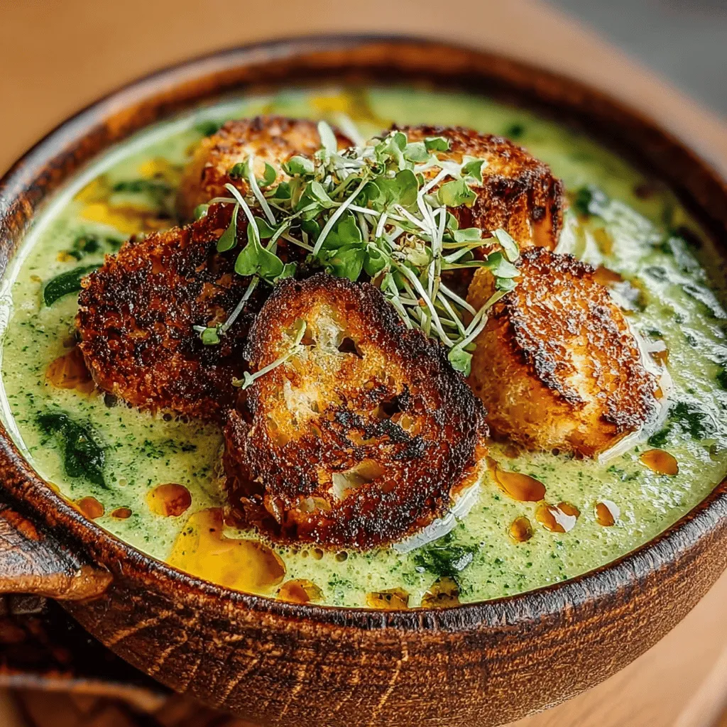 Die Spinach-Avocado-Cremesuppe ist nicht nur ein Fest für die Sinne, sondern auch ein wahres Nährstoffwunder. Diese cremige Suppe kombiniert die zarten Aromen von frischem Spinat mit der cremigen Textur von reifer Avocado und wird durch die Zugabe von Kokosmilch zu einem ganz besonderen Erlebnis. Sie ist nicht nur gesund, sondern auch einfach zuzubereiten und eignet sich hervorragend für verschiedene Anlässe.