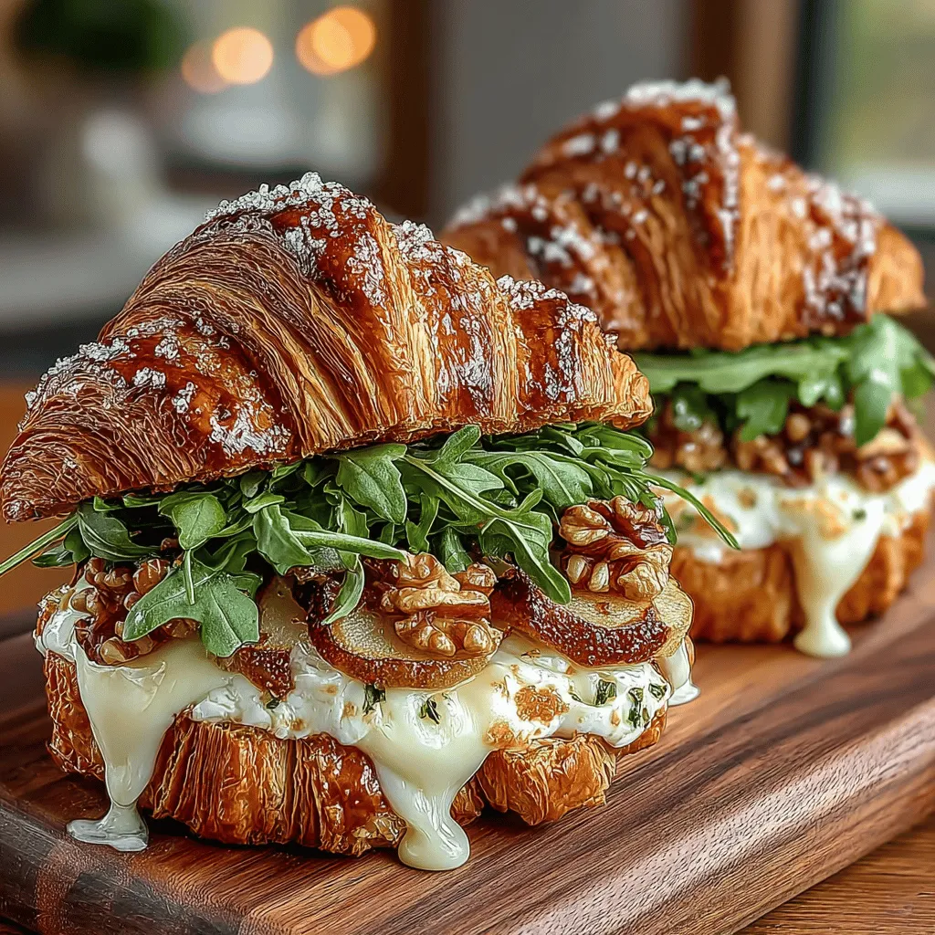 Die Kombination von süßen Birnen und cremigem Brie in einem buttrigen Croissant ist nicht nur ein kulinarisches Highlight, sondern auch eine wahre Geschmacksexplosion. Birnen & Brie Croissant-Sandwiches sind die ideale Wahl für ein schnelles Frühstück, einen leichten Lunch oder als schmackhafte Snack-Option für zwischendurch. Dieses Rezept bringt die Aromen der frischen Zutaten perfekt zur Geltung und ist dabei einfach zuzubereiten.