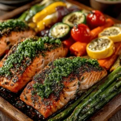 Zesty One-Pan Zitronen-Kräuter-Lachs mit buntem Gemüse
