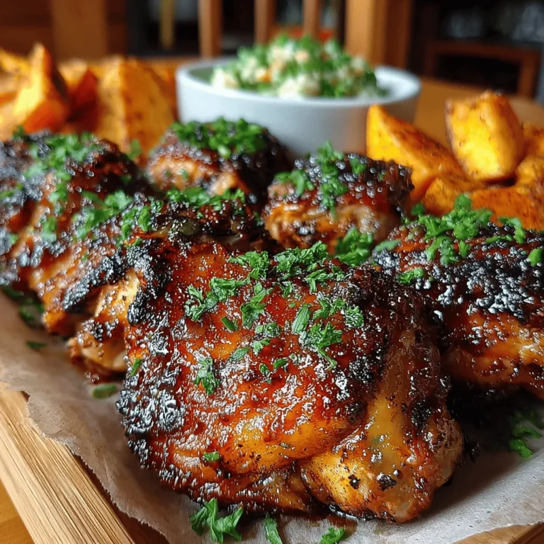 In der Welt der Grillgerichte gibt es kaum etwas, das mit der herzhaften Kombination aus BBQ-Hähnchenschenkel und gerösteten Süßkartoffeln mithalten kann. Dieses Rezept für BBQ Bliss Drumsticks & Sweet Potato Delight ist eine wahre Geschmacksexplosion, die sowohl für Grillliebhaber als auch für gesunde Esser geeignet ist. Die saftigen Hähnchenschenkel, mariniert in einer würzigen BBQ-Sauce, gepaart mit der natürlichen Süße der gerösteten Süßkartoffeln, machen dieses Gericht zu einer perfekten Wahl für ein Familienessen oder eine Grillparty.