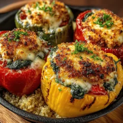 Hausgemachte Rezepte sind nicht nur eine wunderbare Möglichkeit, frische und gesunde Zutaten zu genießen, sondern auch eine Gelegenheit, kreative Kochkünste zu entfalten. Dieses Rezept für herzhafte gefüllte Paprika mit Putengehacktem und Spinat bietet eine perfekte Kombination aus Geschmack und Nährstoffen. Die bunten Paprika sind nicht nur ansprechend, sondern auch reich an Vitaminen. In dieser Variante verwenden wir mageres Putengehacktes und frischen Spinat, um ein nahrhaftes und schmackhaftes Gericht zu kreieren, das sich ideal für ein Familienessen eignet.