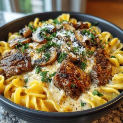 Schnelles & Einfaches Rindfleisch Stroganoff über Nudeln