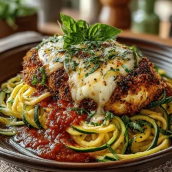 Käseüberbackenes Hähnchen Parmesan mit Zucchini-Nudeln: Ein Genuss für jeden Anlass