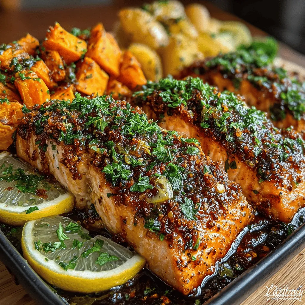 Das Rezept für einfache gebackene BBQ-Lachsfilets mit Süßkartoffeln ist nicht nur köstlich, sondern auch eine gesunde Wahl für ein schnelles Abendessen. Lachs ist bekannt für seinen hohen Gehalt an Omega-3-Fettsäuren, während Süßkartoffeln reich an Vitaminen und Ballaststoffen sind. Diese Kombination macht das Gericht nicht nur nahrhaft, sondern auch besonders schmackhaft. Die Verwendung von BBQ-Sauce verleiht dem Lachs eine süßliche, rauchige Note, die perfekt mit den gerösteten Süßkartoffeln harmoniert.