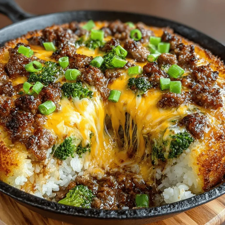 Willkommen zu einem kulinarischen Erlebnis, das Geschmack und Nährstoffe vereint! Unser Rezept für "Käse Beef und Brokkoli Genuss" ist nicht nur einfach zuzubereiten, sondern auch eine köstliche und nahrhafte Mahlzeit, die sich perfekt für die ganze Familie eignet. Dieses Gericht kombiniert zartes Rinderhackfleisch mit frisch gedämpften Brokkoli-Röschen und schmelzendem Cheddarkäse, alles auf einer Basis aus Reis, die die Aromen wunderbar aufnimmt.