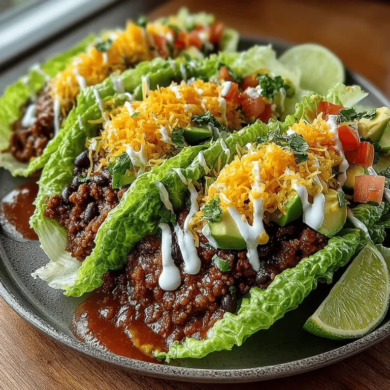 Taco Time Lettuce Delight ist nicht nur ein köstliches Gericht, sondern auch eine großartige Möglichkeit, frische und saisonale Zutaten in Ihre Ernährung zu integrieren. Diese kreative Variante von Tacos verwendet knackige Salatblätter anstelle von Tortillas und bietet so eine leichtere und gesündere Option für alle, die nach einer schmackhaften Mahlzeit suchen, ohne dabei auf Geschmack zu verzichten. Mit einer Kombination aus magerem Hackfleisch, schwarzen Bohnen, frischem Gemüse und würziger Salsa ist dieses Rezept ideal für ein schnelles Abendessen, ein leichtes Mittagessen oder sogar für eine gesellige Zusammenkunft mit Freunden und Familie.