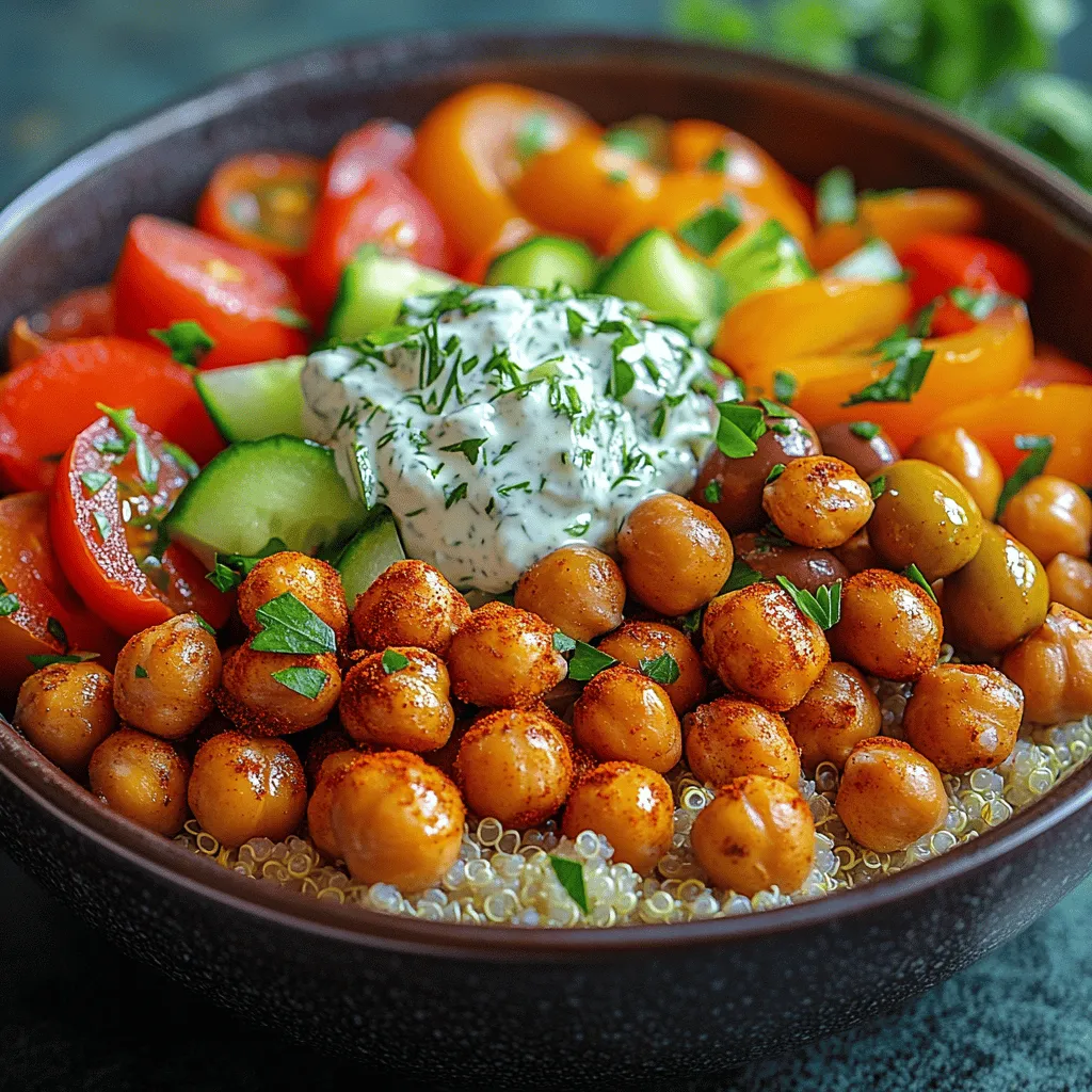 Willkommen zu einem köstlichen und gesunden Rezept, das nicht nur den Gaumen erfreut, sondern auch das Auge anspricht: Mediterrane Kichererbsenschalen mit Tzatziki-Sauce. Dieses Gericht kombiniert die herzhaften Aromen des Mittelmeers mit einer erfrischenden Note, die perfekt für jede Jahreszeit ist. Egal, ob Sie es als leichtes Mittagessen, als Beilage oder als Teil eines Buffets servieren möchten, diese Kichererbsenschalen sind eine ausgezeichnete Wahl.