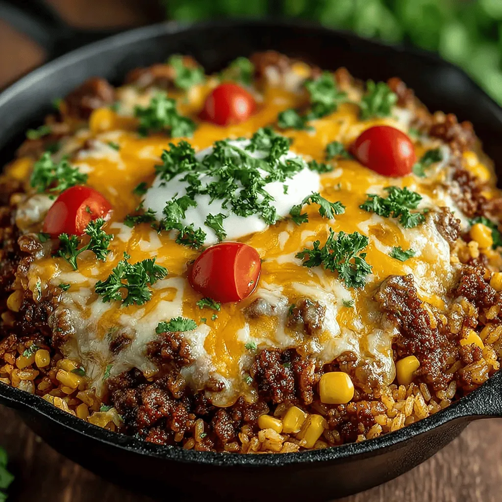 Die One-Pan Käsige Rinderhackfleisch- und Reis-Pfanne ist ein köstliches und unkompliziertes Gericht, das perfekt für ein schnelles Abendessen ist. Mit nur einer Pfanne gelingt es, gesunde und frische Zutaten miteinander zu vereinen, um ein geschmackvolles Mahl zu kreieren. Diese Rezeptur kombiniert zartes Rinderhackfleisch, aromatische Gewürze und schmelzenden Cheddar-Käse, was das Gericht zu einem echten Highlight macht. Ideal für Familienessen oder wenn Gäste zu Besuch sind, bietet diese Pfanne nicht nur Geschmack, sondern auch eine Vielzahl von Nährstoffen.