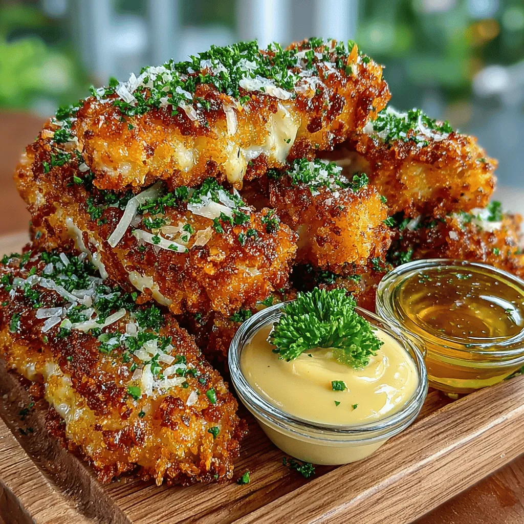 Für die Hähnchenstreifen: - 450 g Hähnchenbrust, in Streifen geschnitten - 240 ml Buttermilch - 1 Teelöffel Knoblauchpulver - 1 Teelöffel Zwiebelpulver - 1 Teelöffel Paprika - 1 Teelöffel Salz - ½ Teelöffel schwarzer Pfeffer - 120 g Allzweckmehl - 120 g Paniermehl (am besten Panko für extra Knusprigkeit) - 2 große Eier, verquirlt - Öl zum Frittieren (z.B. Raps- oder Pflanzenöl)