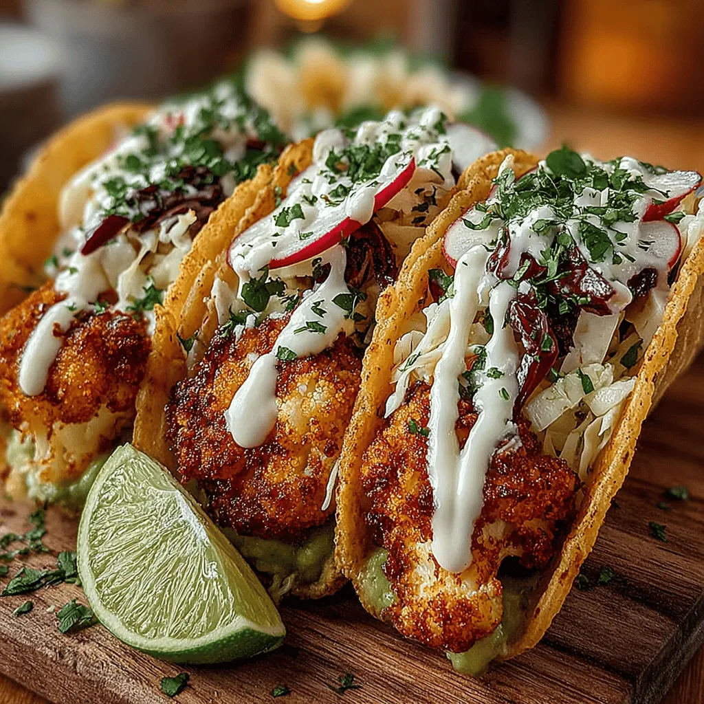 Crispy Cauliflower Tacos sind eine köstliche und kreative Variante des traditionellen Taco-Gerichts. Diese fleischlose Option hat sich in den letzten Jahren in der kulinarischen Welt durchgesetzt und erfreut sich immer größerer Beliebtheit, insbesondere bei Vegetariern und Veganern. Die Kombination aus knusprigem Blumenkohl und einer cremigen Avocado-Sauce sorgt für ein Geschmackserlebnis, das sowohl sättigend als auch gesund ist. In diesem Rezept verwenden wir frische Zutaten, die nicht nur lecker sind, sondern auch reich an Nährstoffen.