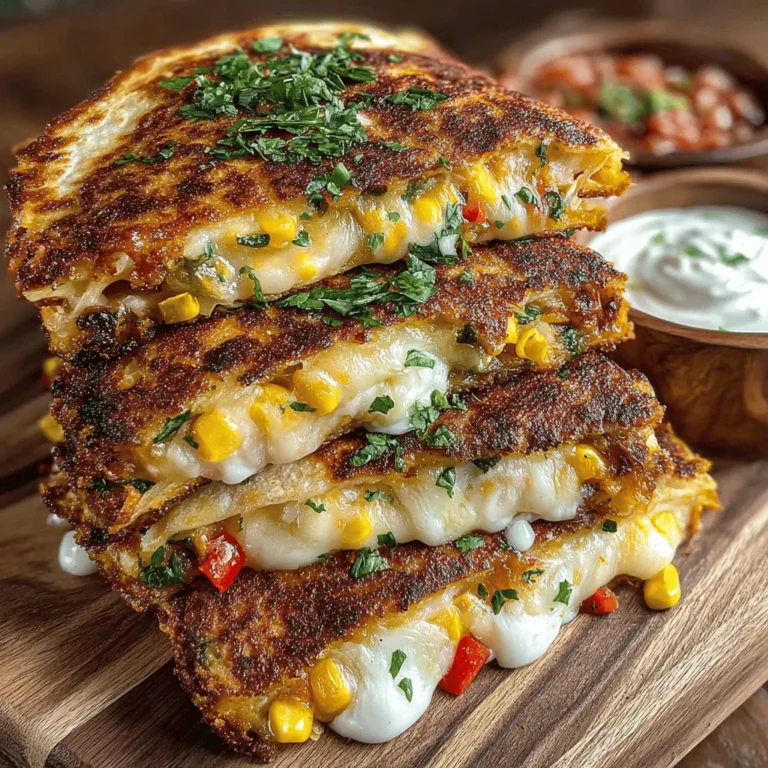 - 4 große Weizentortillas - 1 Tasse geriebener Monterey Jack Käse - 1 Tasse geriebener Cheddar Käse - 1 Tasse schwarze Bohnen, abgespült und abgetropft - 1 kleine Zucchini, gewürfelt - 1 kleine Paprika (rot oder gelb), gewürfelt - 1 Tasse Maiskörner (frisch oder gefroren) - 1 kleine rote Zwiebel, fein gehackt - 2 Knoblauchzehen, gehackt - 1 Teelöffel Kreuzkümmel - 1 Teelöffel Paprika - 1 Esslöffel Olivenöl - Salz und Pfeffer nach Geschmack - Frischer Koriander, gehackt (zum Garnieren) - Sauerrahm und Salsa (zum Servieren)