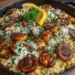 Cremiger Knoblauch-Pilz Risotto aus einem Topf