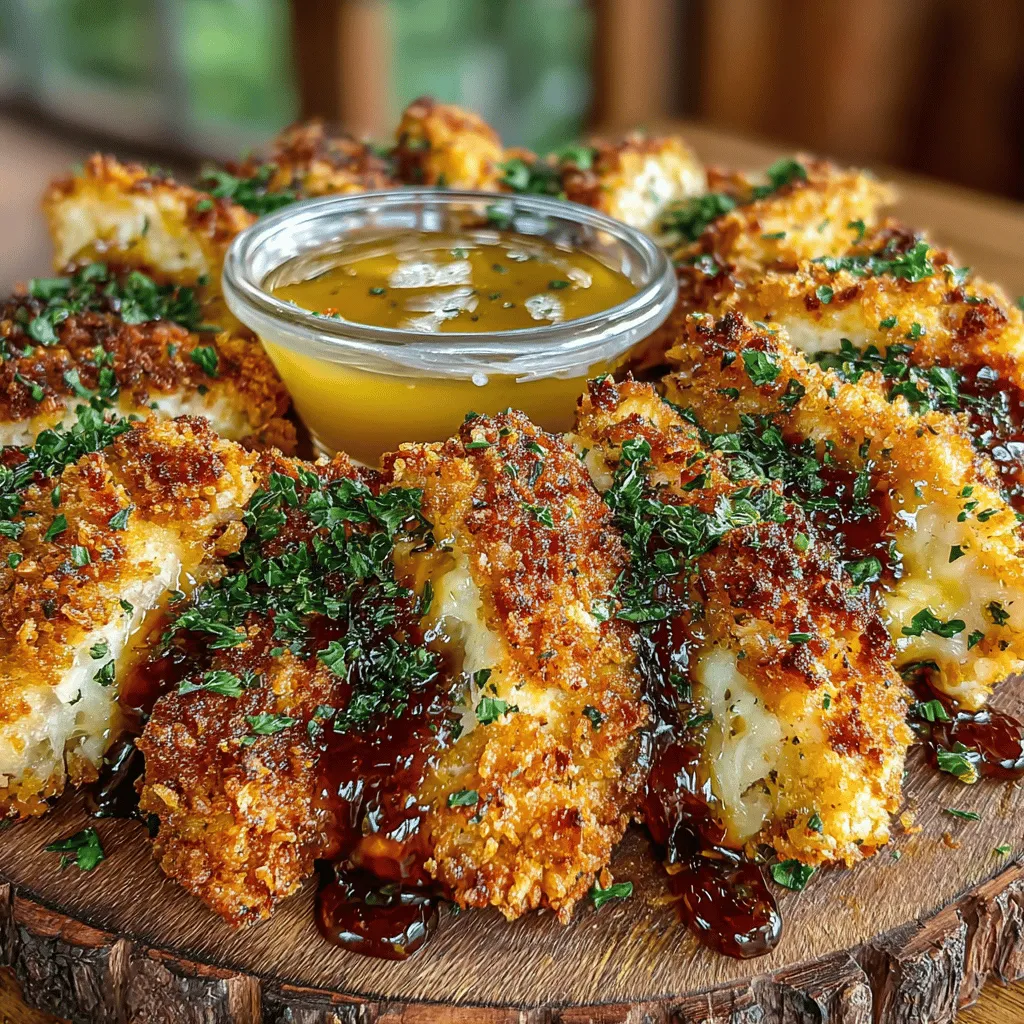 Für die Chicken Tenders: - 450 g Hähnchenbrust, in Streifen geschnitten - 240 ml Buttermilch - 120 g Weizenmehl - 120 g Panko-Brösel - 1 TL Knoblauchpulver - 1 TL Zwiebelpulver - 1 TL Paprika - 1 TL Salz - 1/2 TL schwarzer Pfeffer - Öl zum Frittieren (pflanzlich oder Erdnuss)