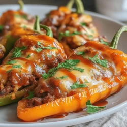 Rauchige BBQ gefüllte Mini-Paprika sind ein perfekter Snack oder eine köstliche Vorspeise, die sich schnell und einfach zubereiten lassen. Diese kleinen, farbenfrohen Paprika sind nicht nur ein echter Hingucker, sondern auch vollgepackt mit Geschmack. Die Kombination aus würzigem Hackfleisch, scharfem Cheddar-Käse und einer rauchigen BBQ-Sauce sorgt für ein unvergleichliches Geschmackserlebnis, das jeden Gaumen erfreut.