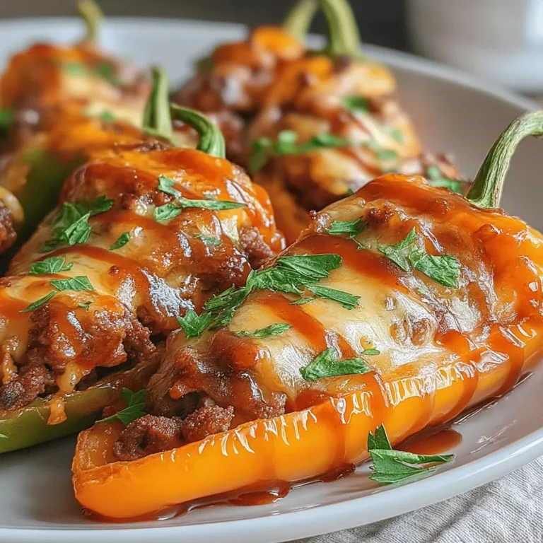 Rauchige BBQ gefüllte Mini-Paprika sind ein perfekter Snack oder eine köstliche Vorspeise, die sich schnell und einfach zubereiten lassen. Diese kleinen, farbenfrohen Paprika sind nicht nur ein echter Hingucker, sondern auch vollgepackt mit Geschmack. Die Kombination aus würzigem Hackfleisch, scharfem Cheddar-Käse und einer rauchigen BBQ-Sauce sorgt für ein unvergleichliches Geschmackserlebnis, das jeden Gaumen erfreut.