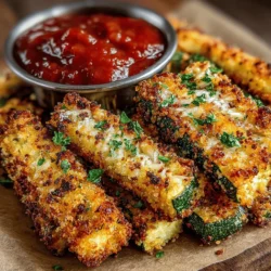 - 2 mittelgroße Zucchini, in Streifen geschnitten - 1 Tasse Semmelbrösel (vorzugsweise Panko für extra Knusprigkeit) - ½ Tasse geriebener Parmesan - 1 Teelöffel Knoblauchpulver - ½ Teelöffel Paprika - ½ Teelöffel Zwiebelpulver - ¼ Teelöffel schwarzer Pfeffer - 2 große Eier - ½ Tasse Weizenmehl - Sprühöl oder Olivenöl zum Bestreichen