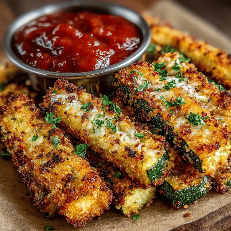 - 2 mittelgroße Zucchini, in Streifen geschnitten - 1 Tasse Semmelbrösel (vorzugsweise Panko für extra Knusprigkeit) - ½ Tasse geriebener Parmesan - 1 Teelöffel Knoblauchpulver - ½ Teelöffel Paprika - ½ Teelöffel Zwiebelpulver - ¼ Teelöffel schwarzer Pfeffer - 2 große Eier - ½ Tasse Weizenmehl - Sprühöl oder Olivenöl zum Bestreichen