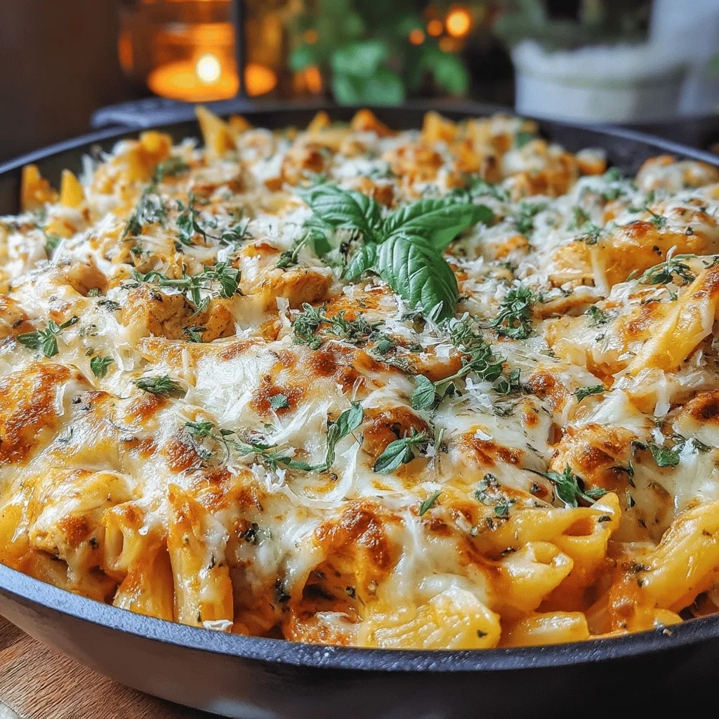 Die Käse-Hähnchen-Baked Ziti-Pfanne ist ein köstliches und herzhaftes Gericht, das perfekt für ein Familienessen oder eine gesellige Runde mit Freunden geeignet ist. Mit ihren zarten Hähnchenstücken, cremigem Ricotta und geschmolzenem Käse ist diese Pfanne ein wahrer Genuss für Käseliebhaber.